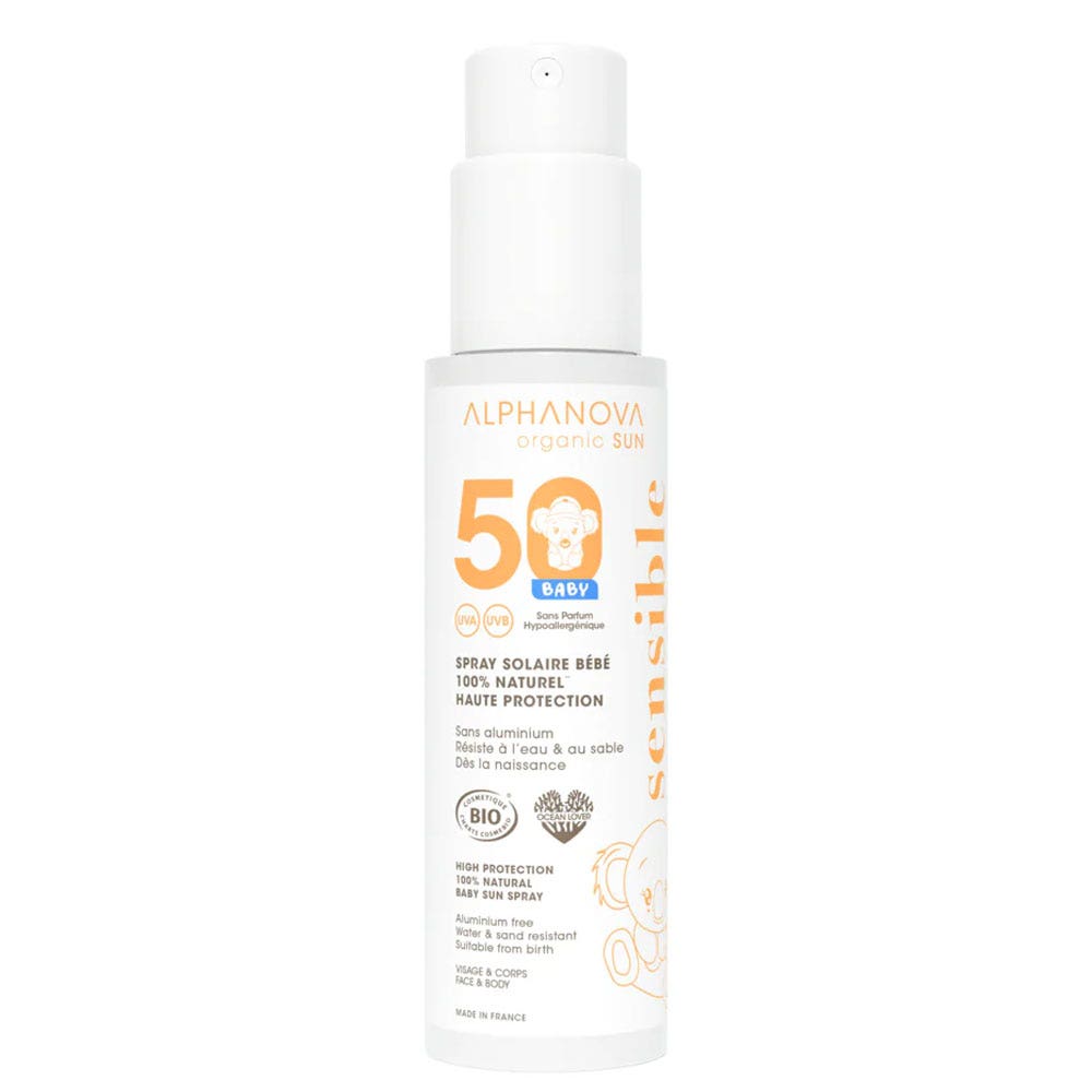 Alphanova Bebé Spray Solaire Bébé SPF50 Bio 125 g