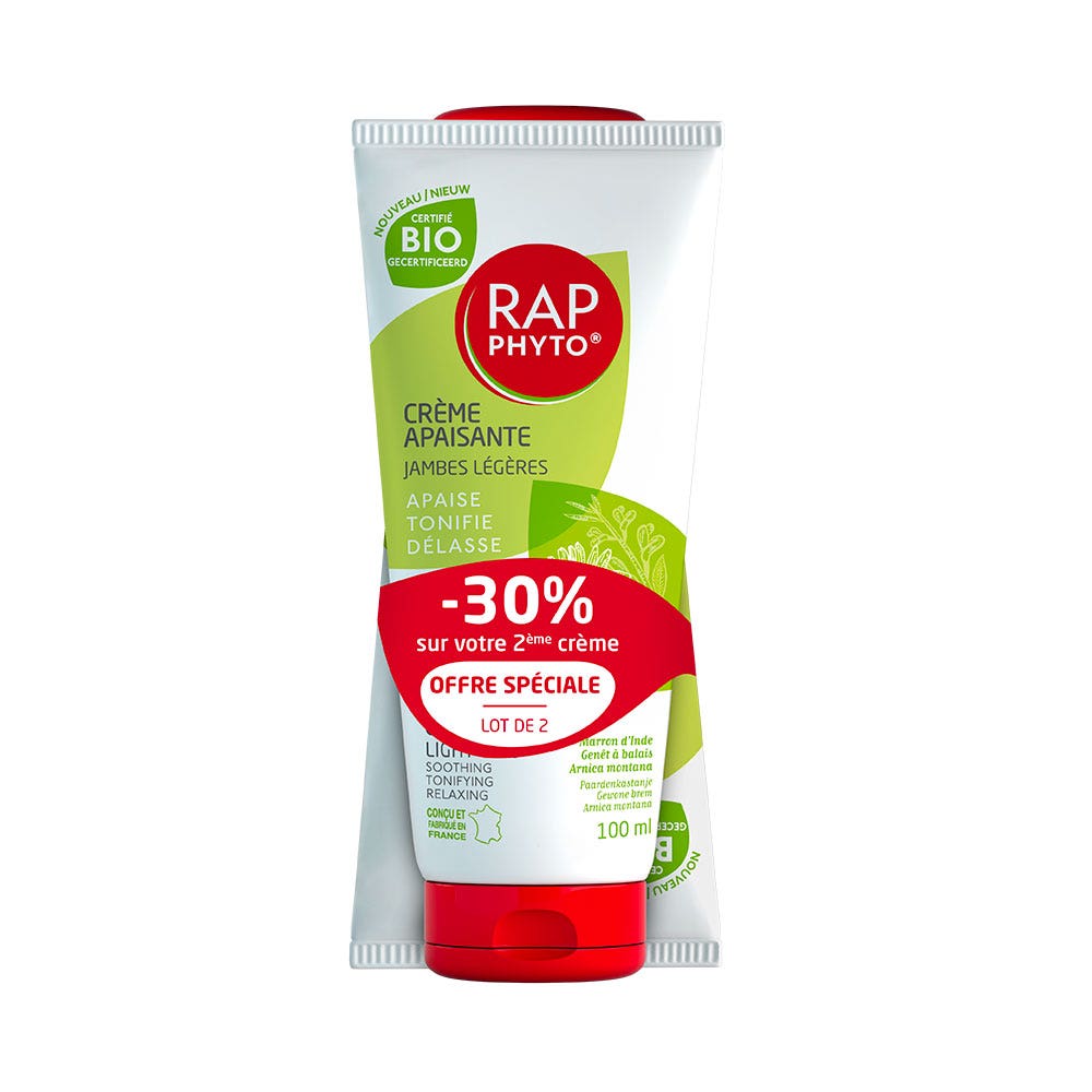 Rap Phyto Crema calmante piernas ligeras certificada BIO 2 x 100 ml