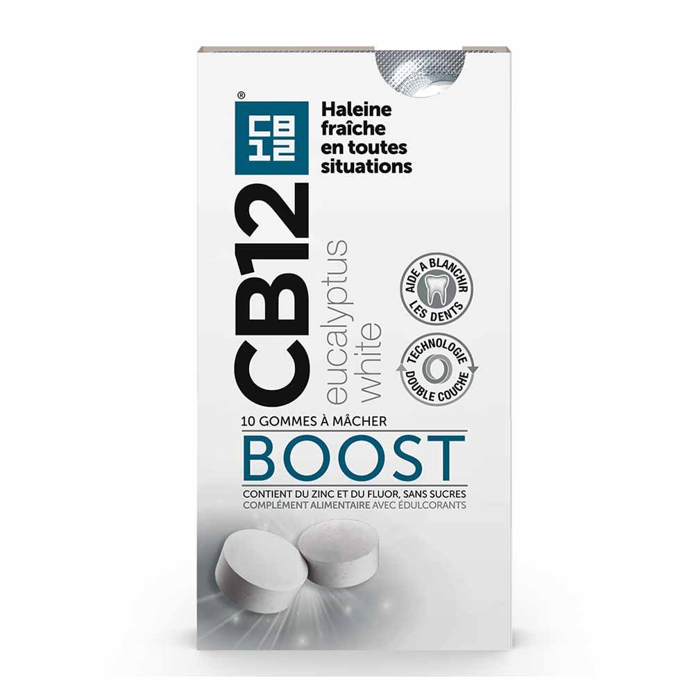 Cb12 Boost White chicles aliento fresco y efecto blanqueador 10 unidades