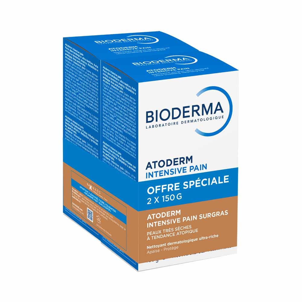 Bioderma Atoderm Barra limpiadora intensiva supergrasa Peaux sèches 2x150g