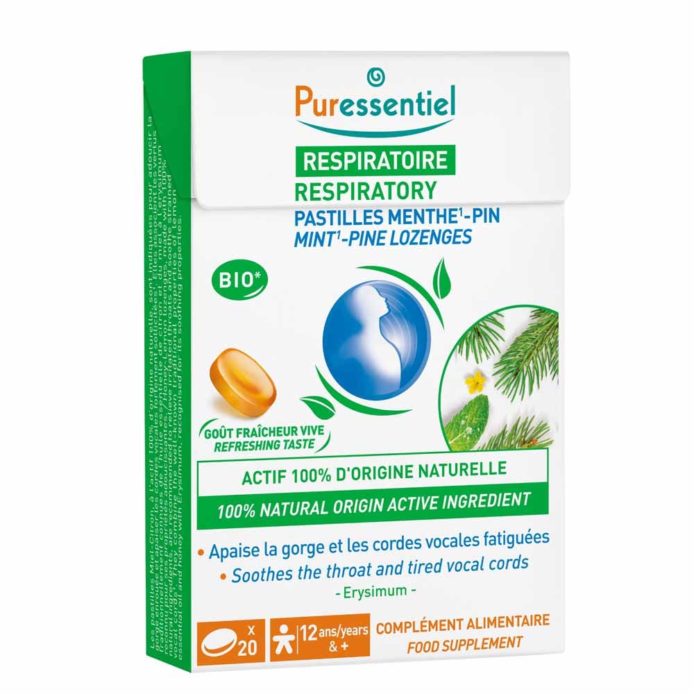 Puressentiel Respiración Pastillas Respiración Garganta Menta-Pino x20
