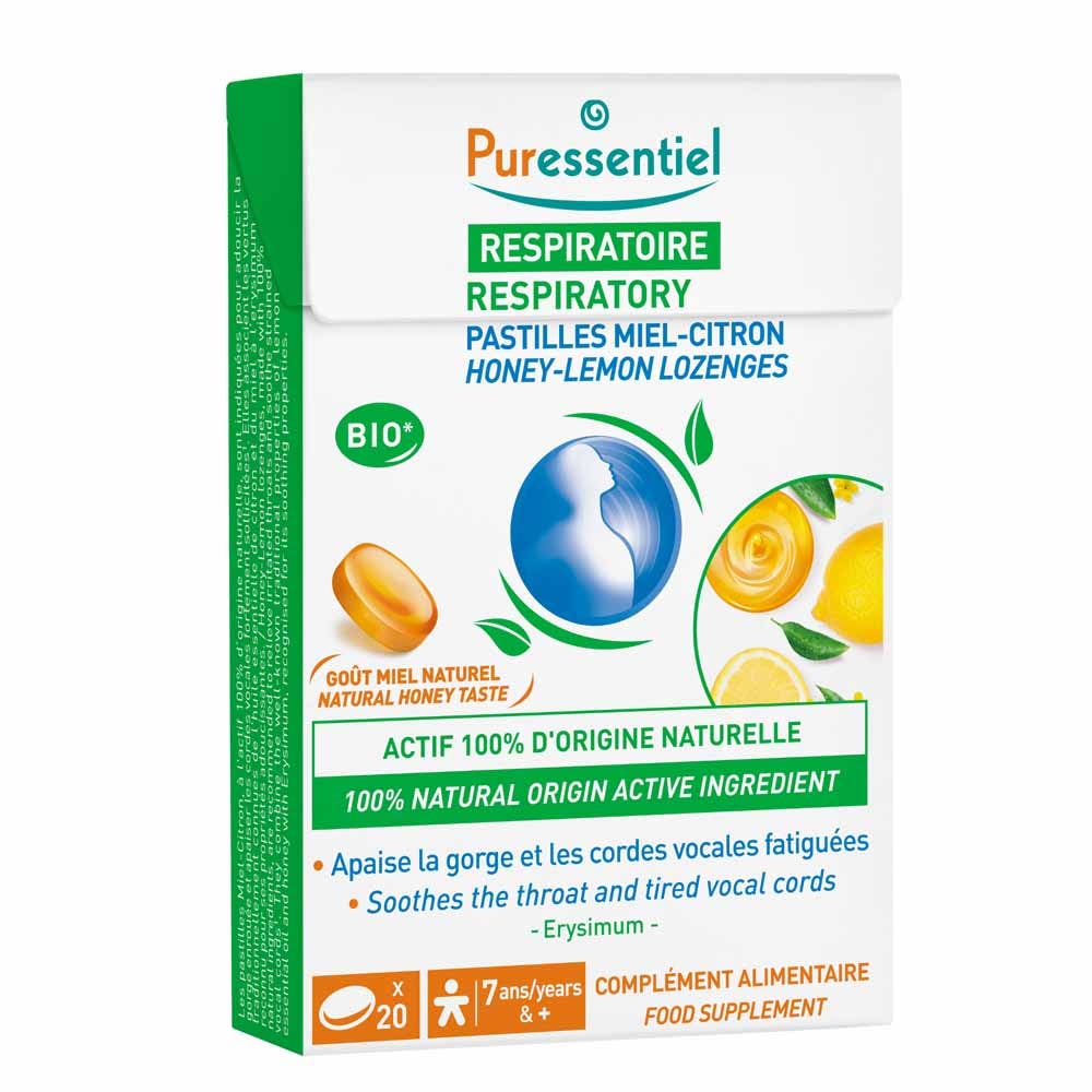 Puressentiel Respiración Pastillas Respiración Garganta Limón x20