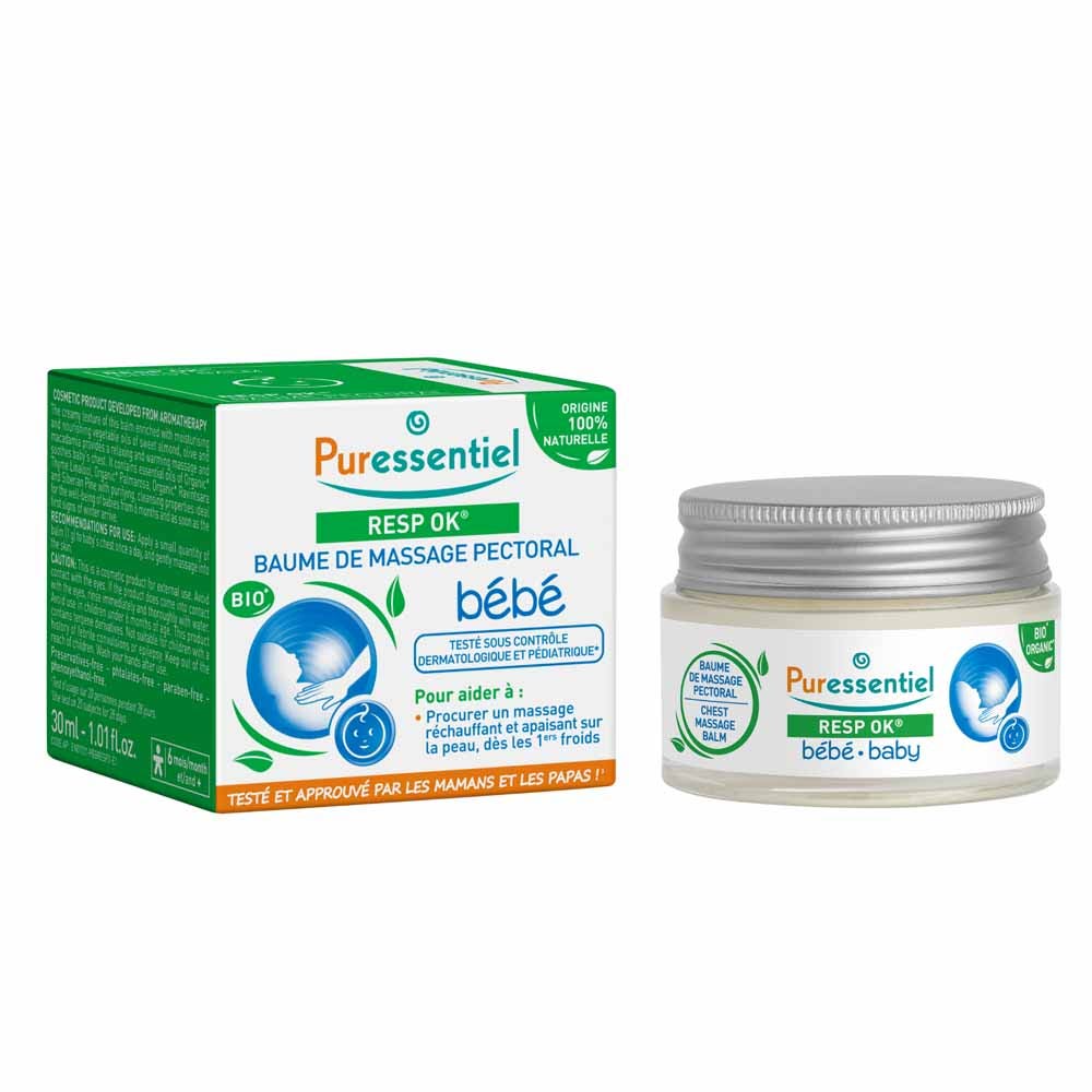 Puressentiel Resp Ok® Bálsamo de Masaje Pectoral Bebe Bio 30 ml