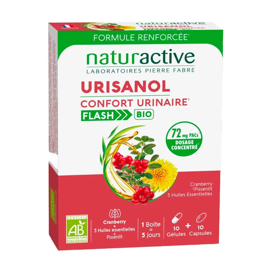 Naturactive Urisanol Flash bio confort urinario 10 cápsulas + 10 cápsulas