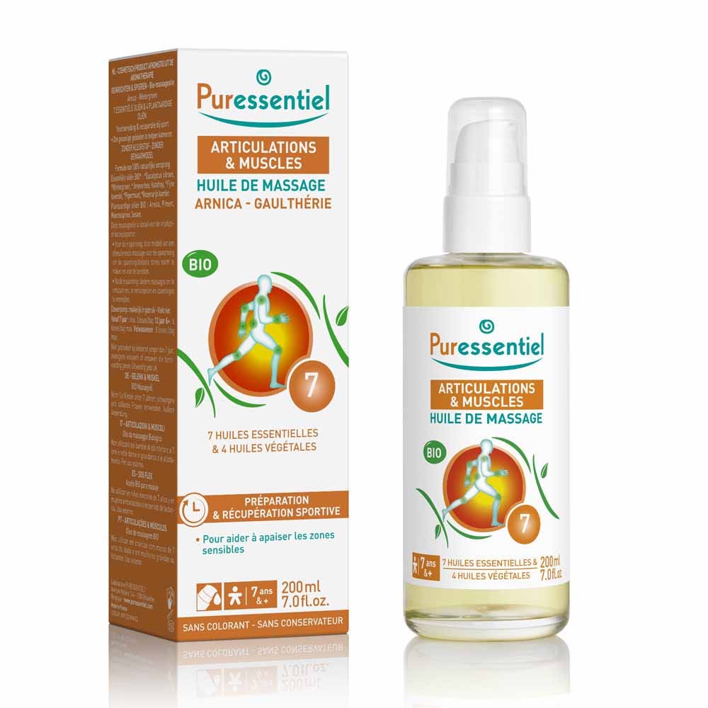 Puressentiel Articulaciones y Músculos Aceite de masaje Arnica et Gaulthérie Bio 200ml