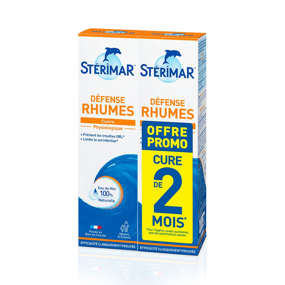 Sterimar Spray Higiene nasal defensas resfriados 2x100ml