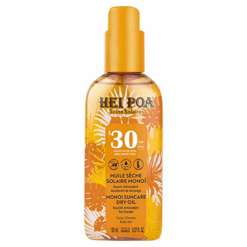 Hei Poa Solares Aceite Seco de Monoï SPF30 Tiaré 150 ml