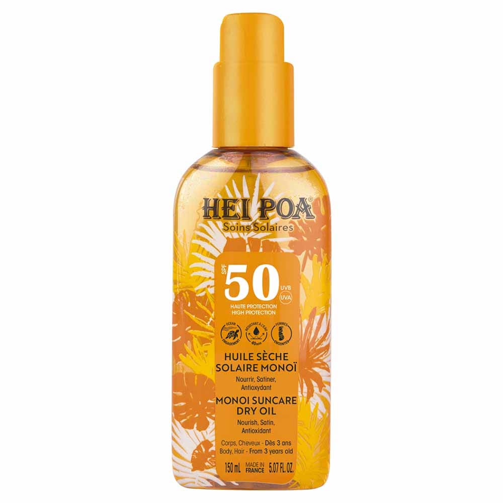 Hei Poa Solares Aceite Seco De Monoi Perfume Tiare Spf50 150ml
