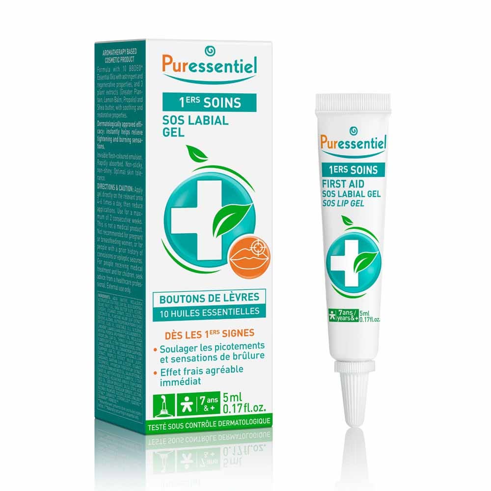 Puressentiel Cuidado de la Piel Gel labial SOS con 10 aceites esenciales 5 ml
