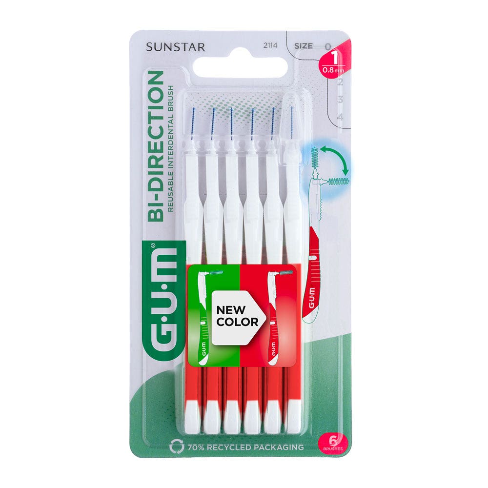Gum Proxabrush Cepillos interdentales 0.8 mm 6 x