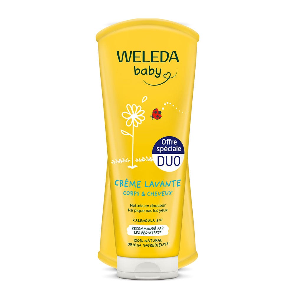 Weleda Caléndula Gel limpiador cuerpo y cabello bebé 2 x 200 ml