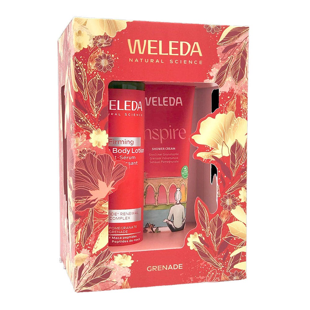 Weleda Granada Cofre sérum leche-sérum reafirmante e Inspire crema de ducha