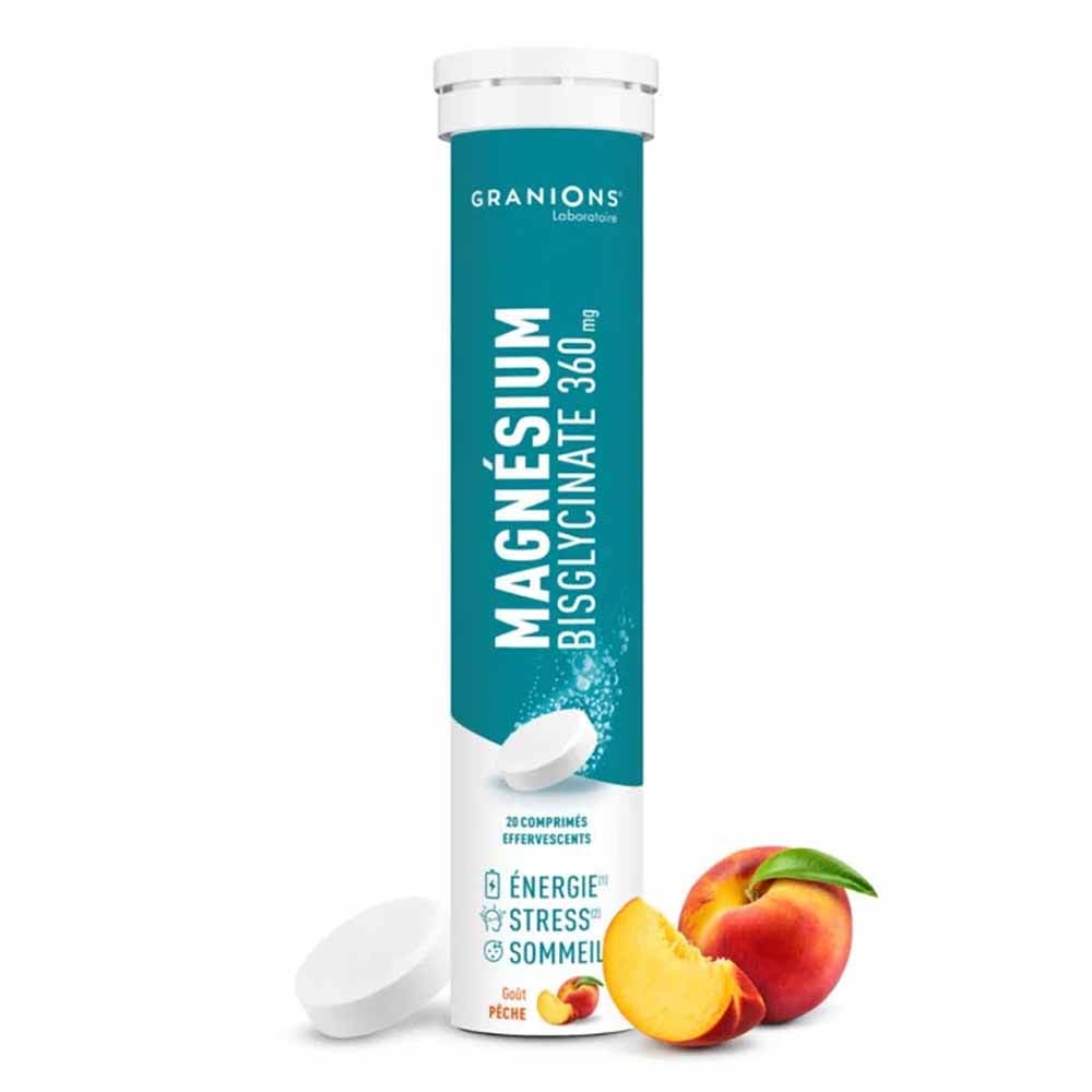 Granions Magnesium bisglicinato 360 mg sabor melocotón 20 comprimidos efervescentes