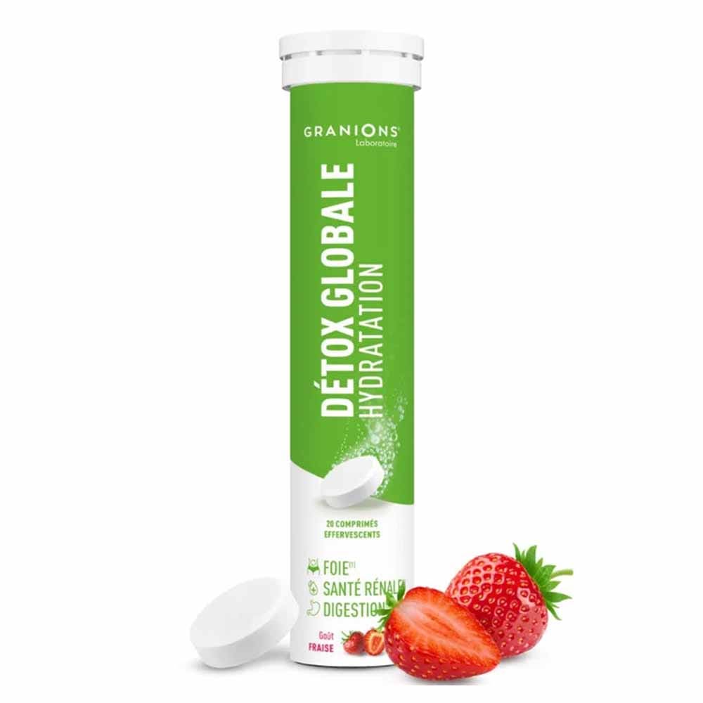 Granions Detox Global hidratación sabor fresa 20 comprimidos efervescentes