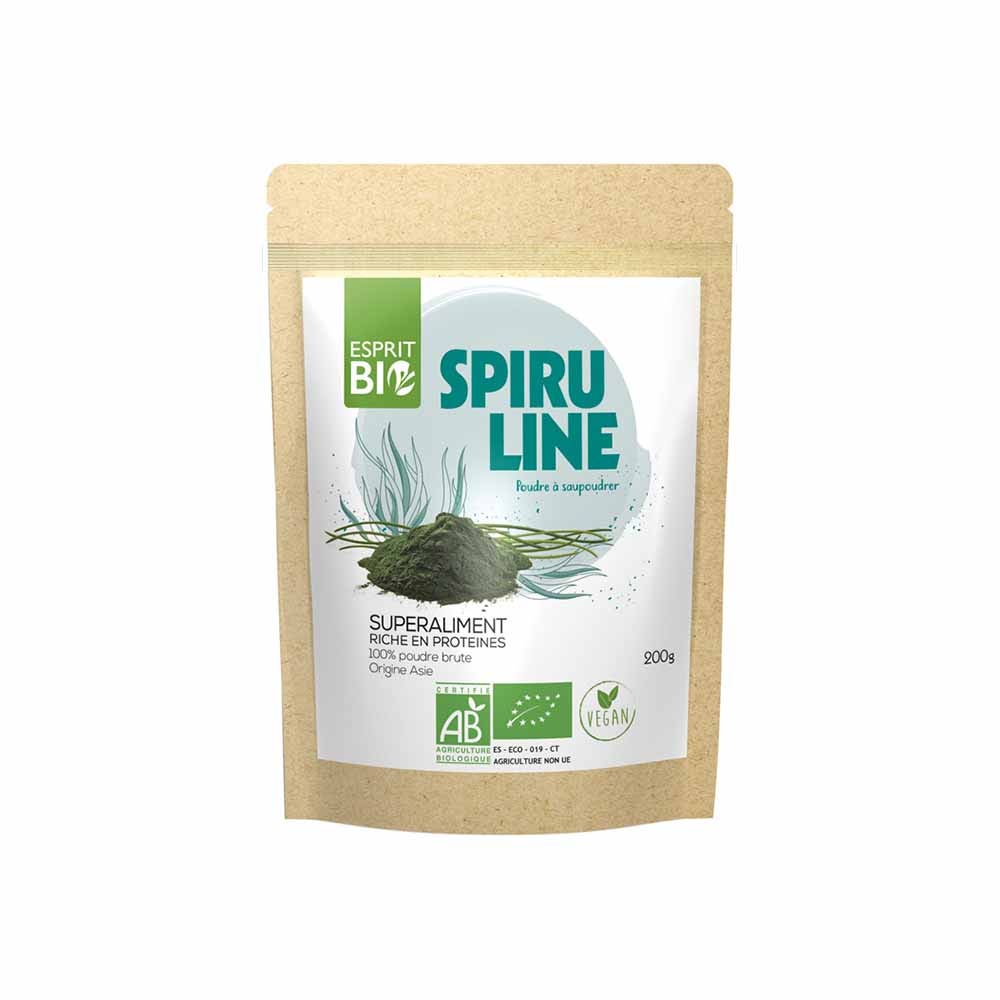 Esprit Bio Espirulina en Polvo Orgánica Espolvoreada Juvasante 200g