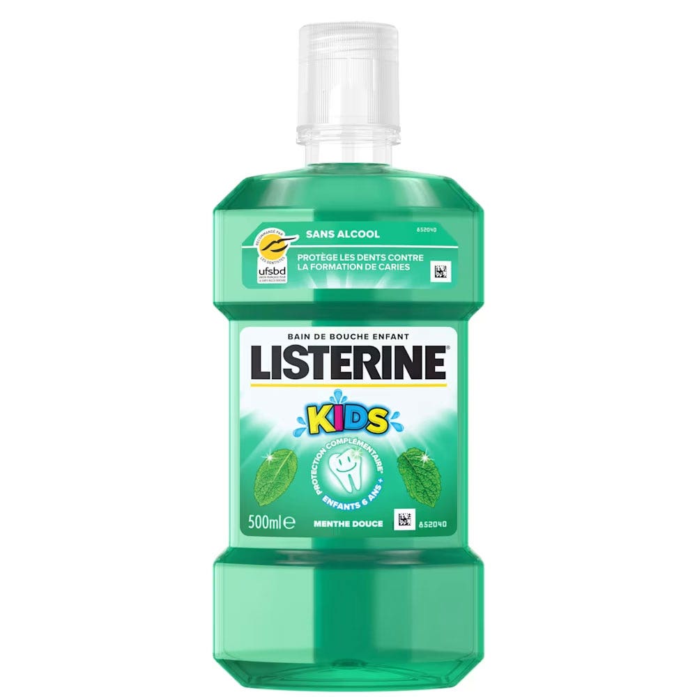 Listerine Colutorio infantil KIDS menta suave sin alcohol 500 ml
