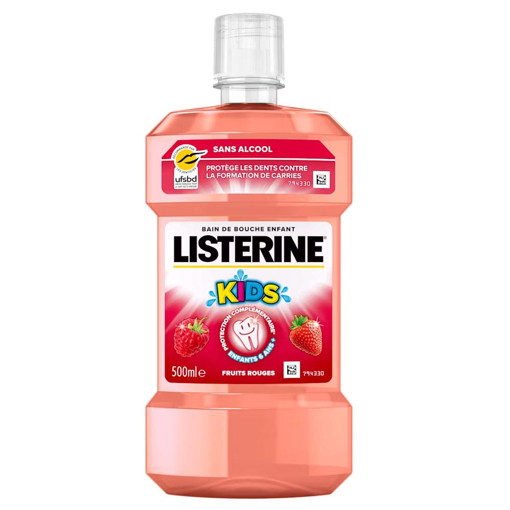 Listerine Colutorio infantil frutos rojos sin alcohol 500 ml