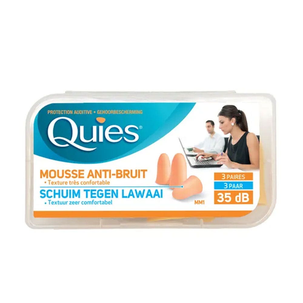 Quies Protección auditiva espuma confort color naranja 3 x 3 pares
