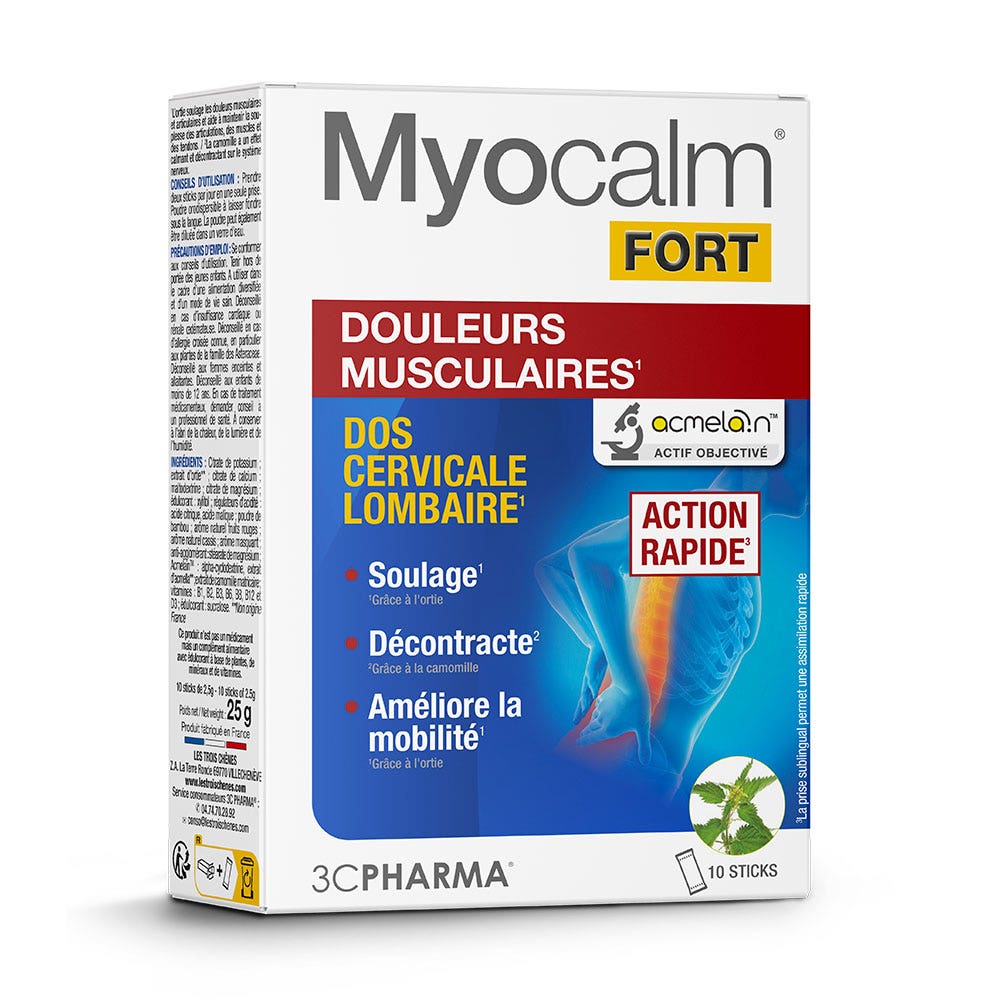 3C Pharma Myocalm Fort dolores musculares 10 sticks orodispersibles