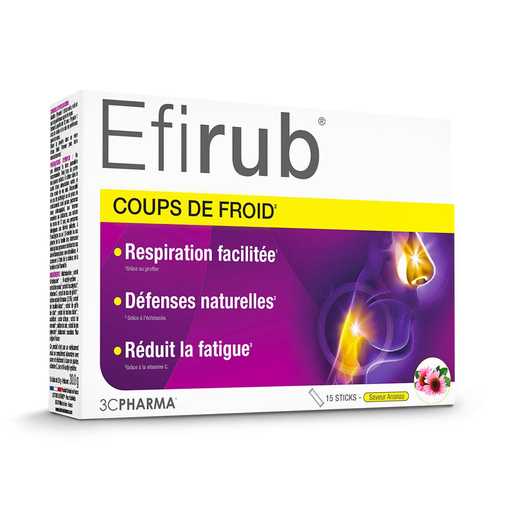 3C Pharma Efirub Golpes de frío 15 sticks