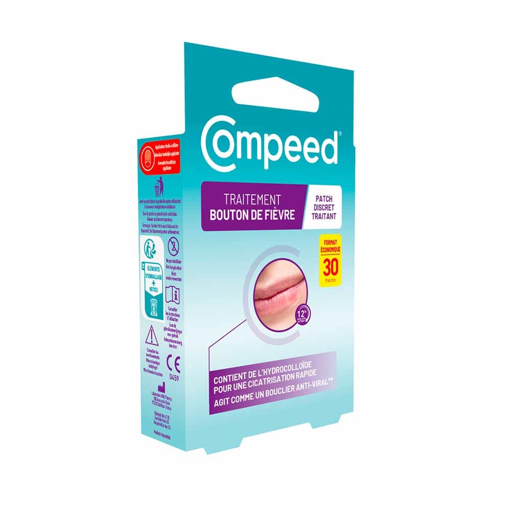 Compeed Patch para herpes labial tratante y discreto pack económico 30 unidades