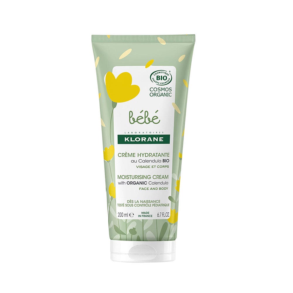Klorane Bebé Crema hidratante Caléndula bio para rostro y cuerpo 200 ml