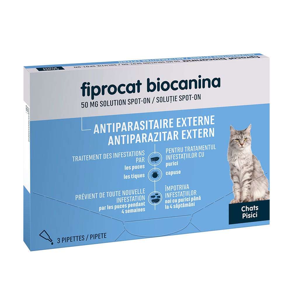 Biocanina Antiparasitario Externo FIPROCAT 50MG 3 pipetas