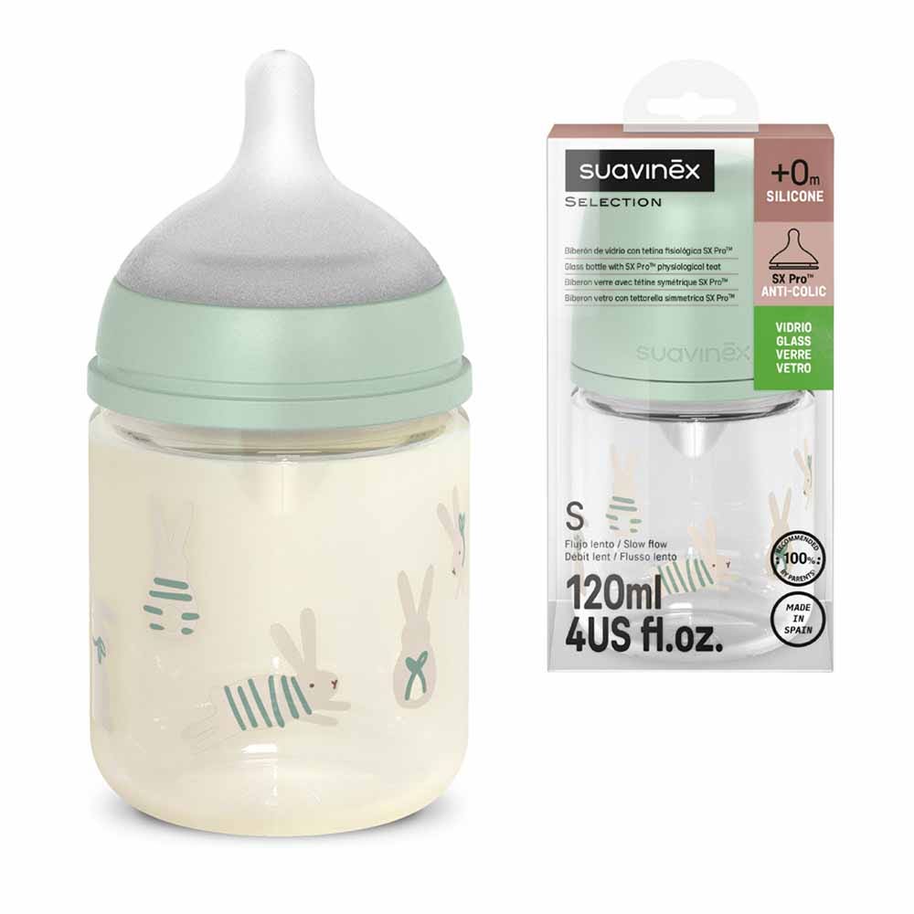 Suavinex SxPro Biberón de vidrio Flujo lento 120 ml
