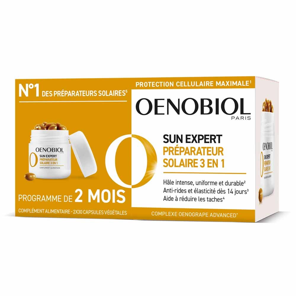 Oenobiol Sun Expert Preparador solar 3 en 1 acción triple 2 x 30 cápsulas