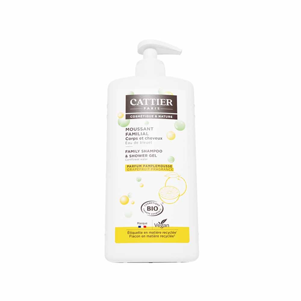 Cattier Espuma Familiar Cuerpo y Cabello Bio parfum pamplemousse 1l