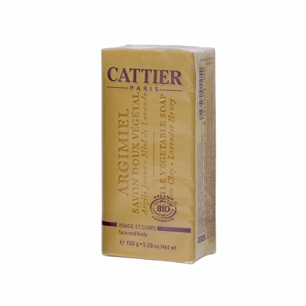 Cattier Jabón suave vegetal amarillo miel y lavanda bio Argimel 150g