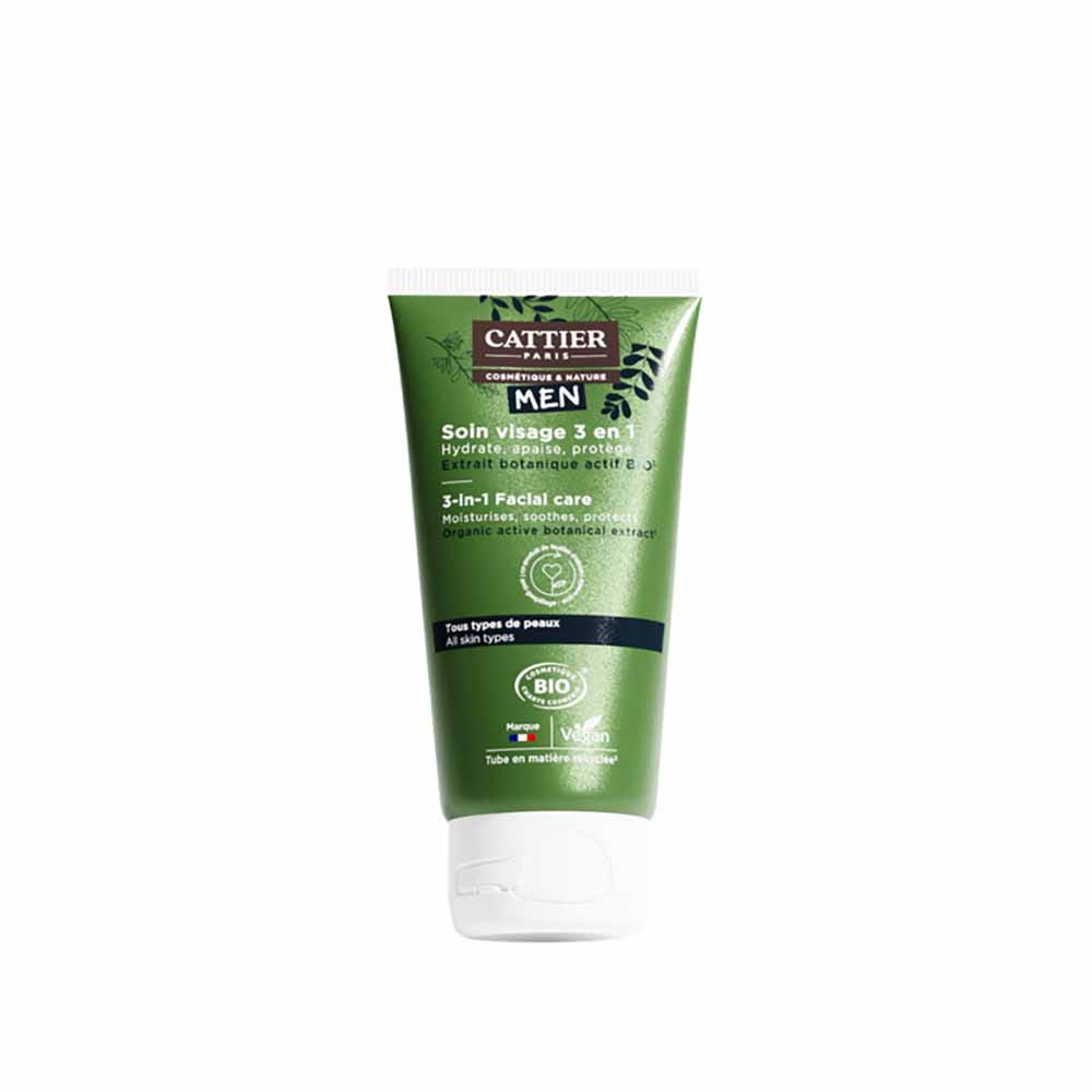 Cattier Hombre Cuidado facial ecológico 3 en 1 Todo tipo de pieles 50 ml