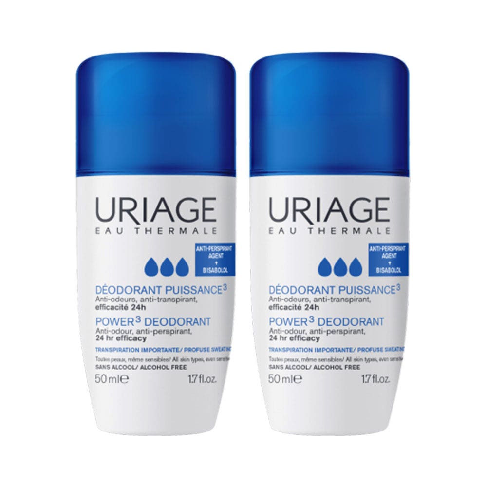 Uriage Higiene Deodorant Puissance 3 Roll On pieles sensibles 2 x 50 ml