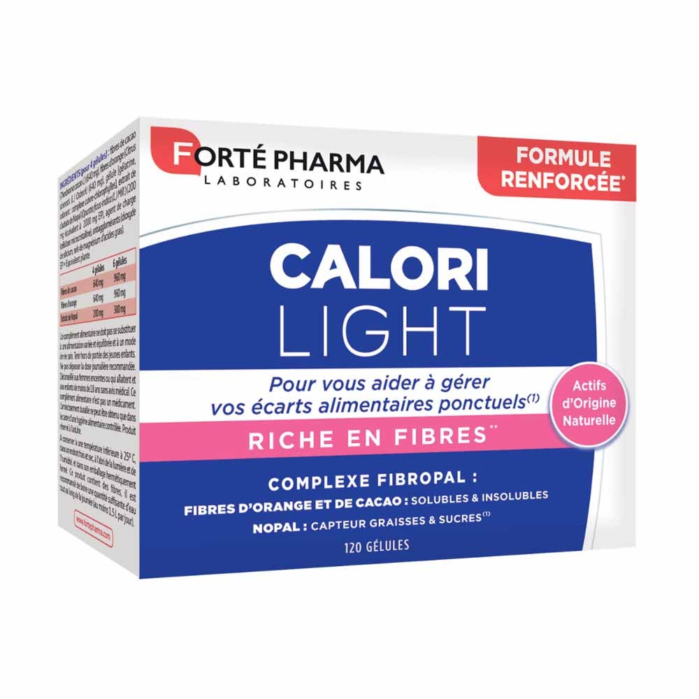 Forté Pharma CaloriLight Captador de grasas fibra + nopal 120 cápsulas