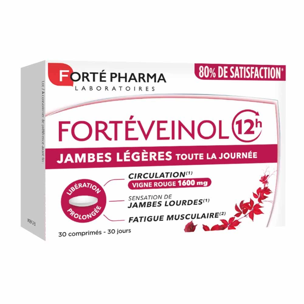 Forté Pharma Forté Veinol Viña roja circulación y piernas cansadas circulación y piernas pesadas 30 comprimidos liberación prolongada