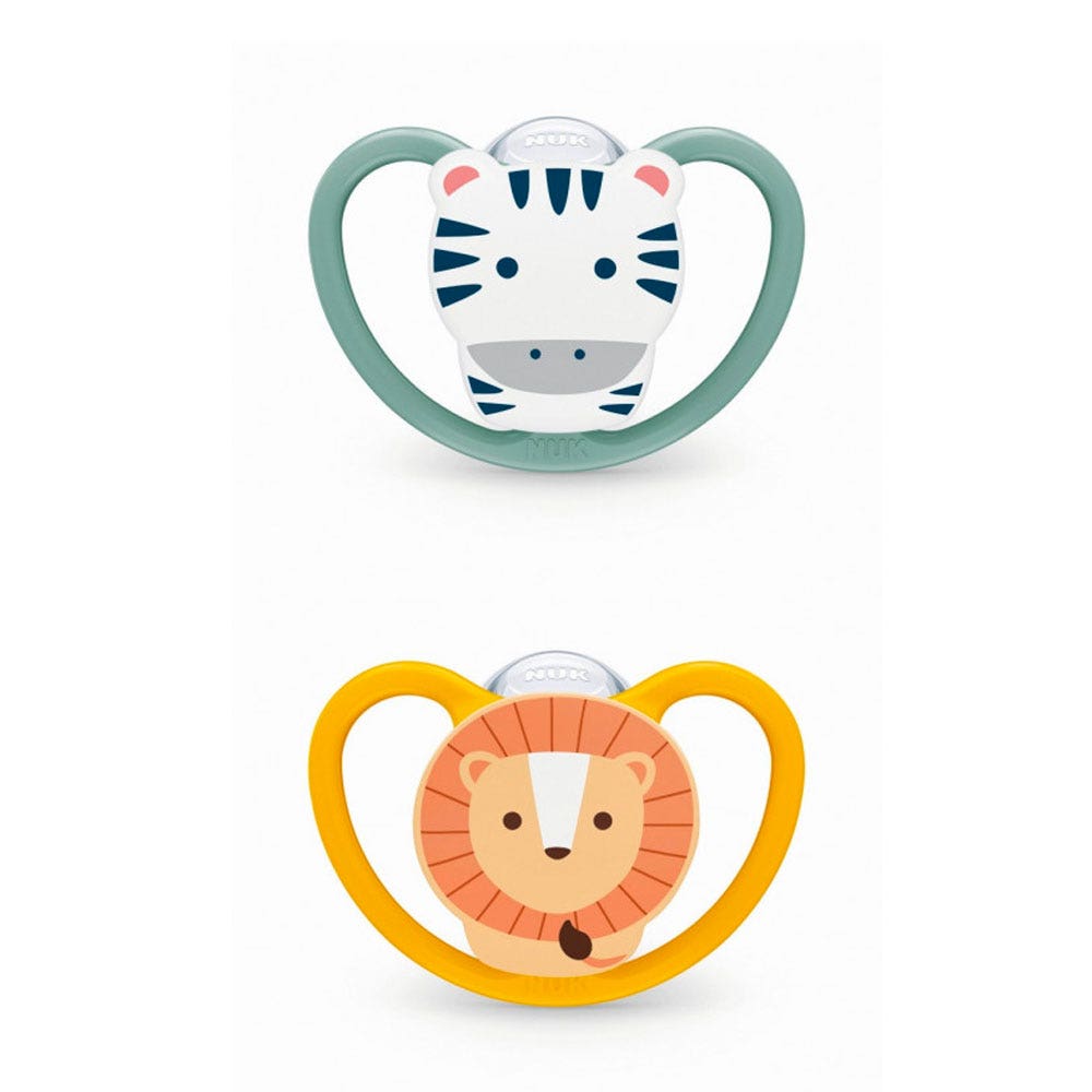 Nuk Space Chupetes fisiológicos de silicona de 6 a 18 meses x2