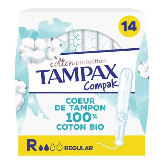 Tampax Protectores de flujo Compak Algodón Regulier Algodón orgánico x14