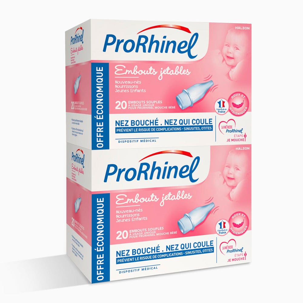 Prorhinel Boquillas flexibles desechables Suave e higiénico 2x20