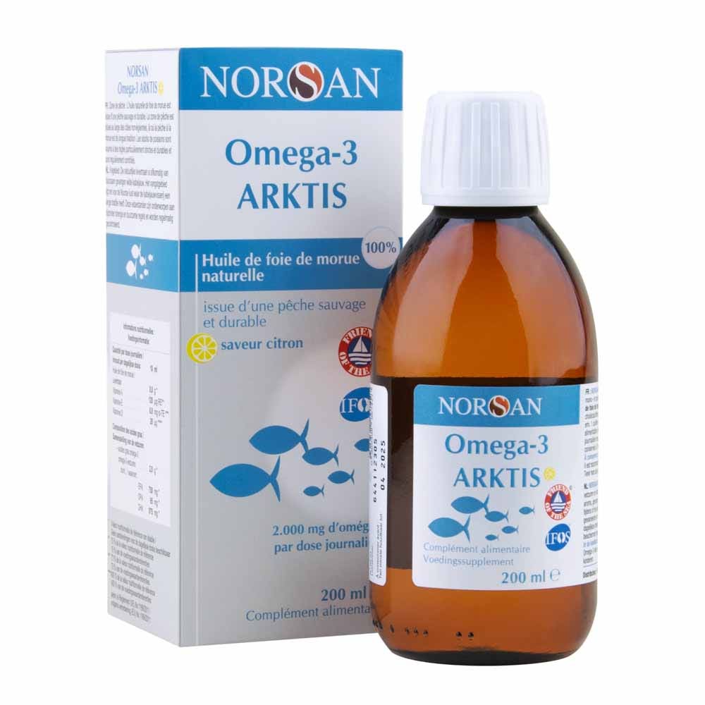 NORSAN Omega 3 Arktis aceite de hígado de bacalao limón 200 ml