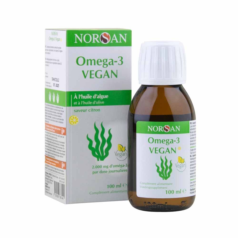 NORSAN Omega 3 vegano aceite de algas sabor a limón 100 ml