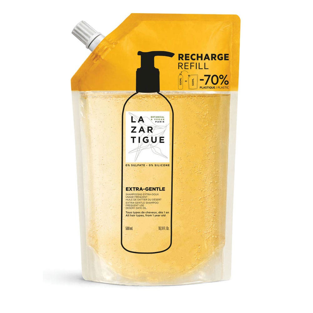 Lazartigue Extra Gentle Recarga champú extra suave de uso frecuente todos tipos de cabello 500 ml