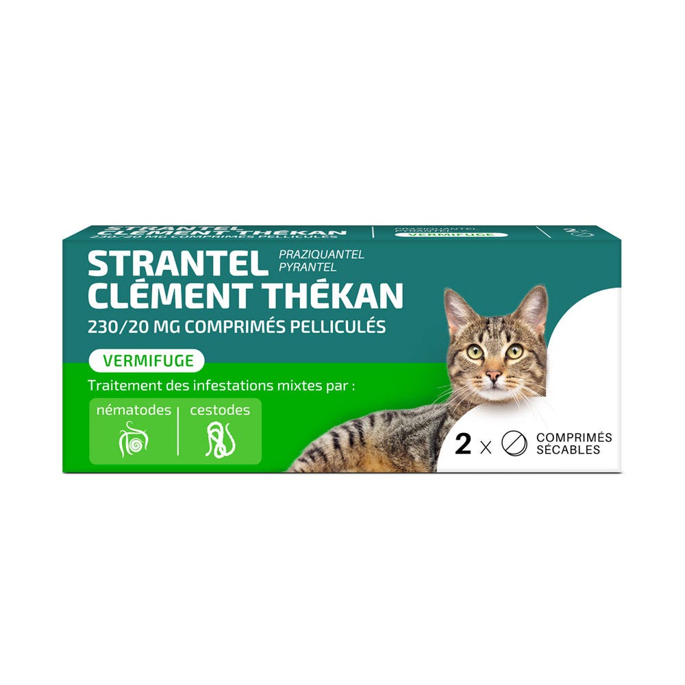 Clement-Thekan Strantel vermífugo para gatos 2 x comprimidos