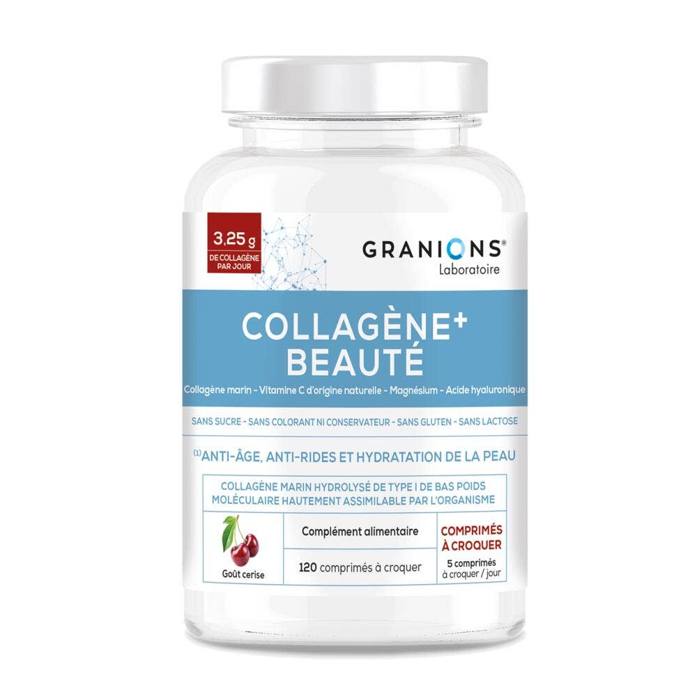 Granions Colágeno+ belleza cereza 120 comprimidos masticables