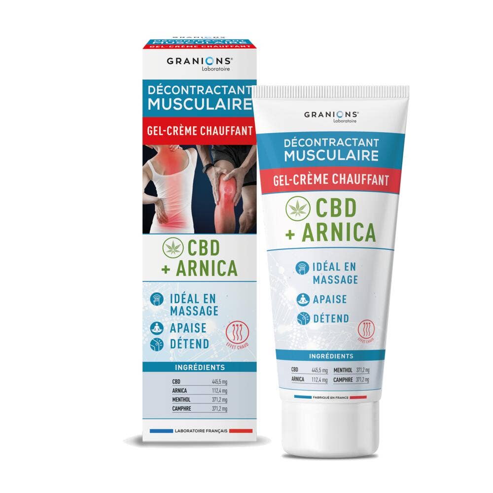 Granions Gel-crema relajante muscular calentador CBD + ÁRNICA 75 ml