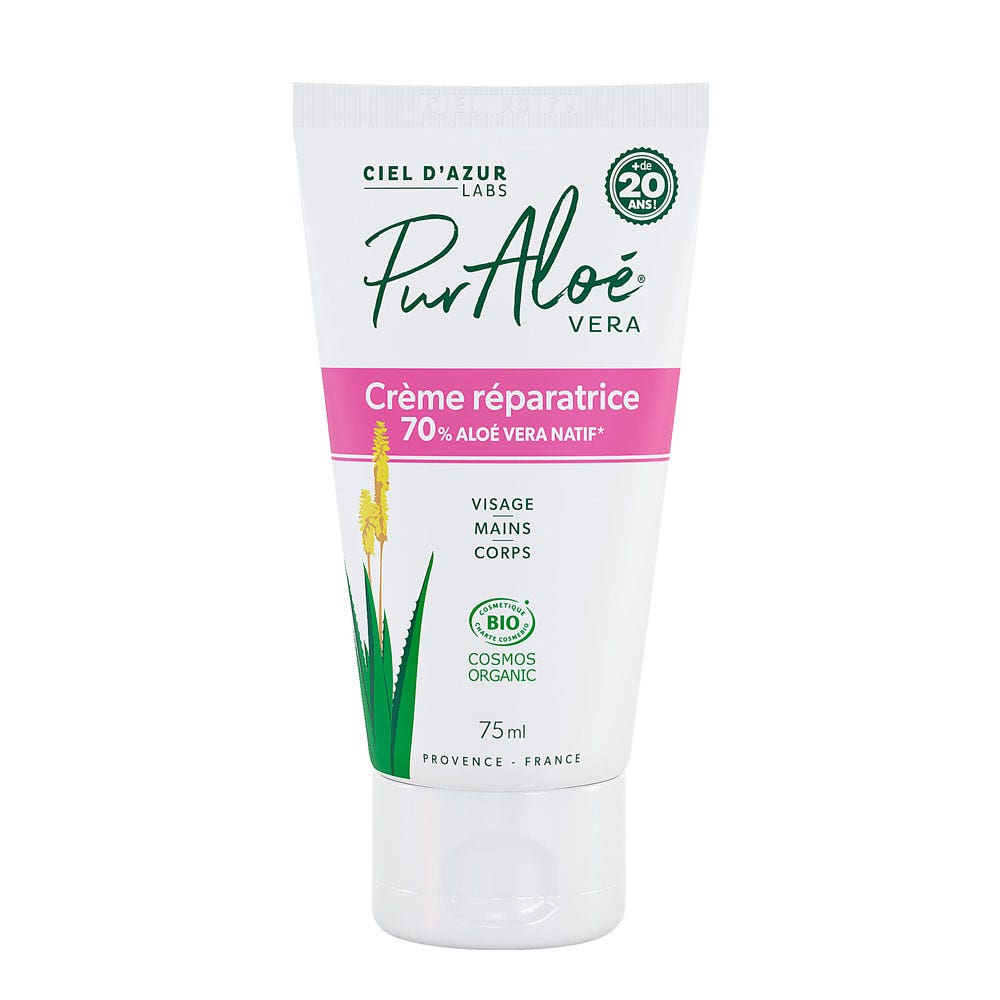 Pur Aloé Crema reparadora aloe vera rostro, manos y cuerpo eco 75 ml