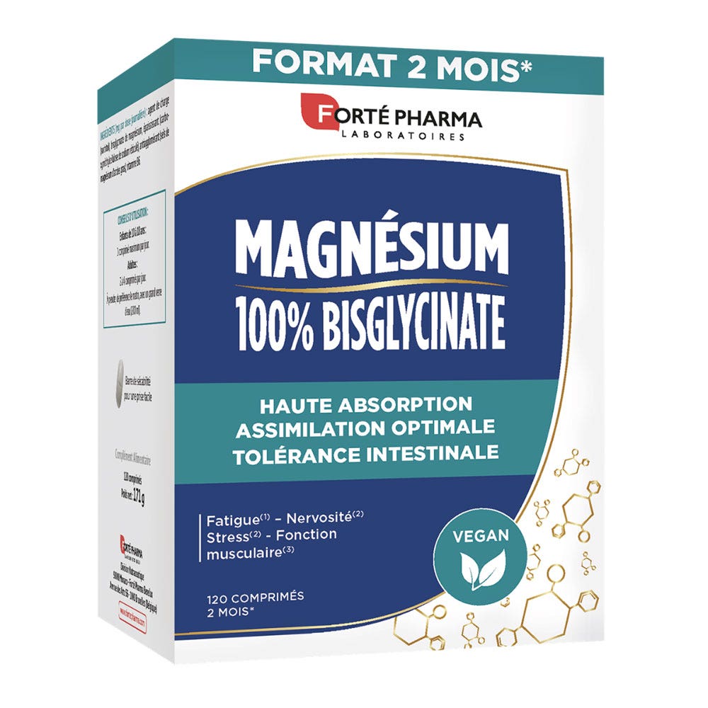 Forté Pharma Magnesio 100 % bisglicinato alta absorción 120 comprimidos