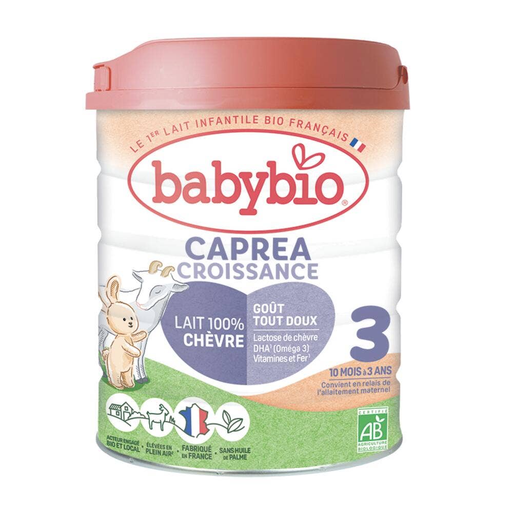 Babybio Leches Infantiles Caprea 3 crecimiento en polvo leche de cabra bio de 10 meses a 3 años 800 g