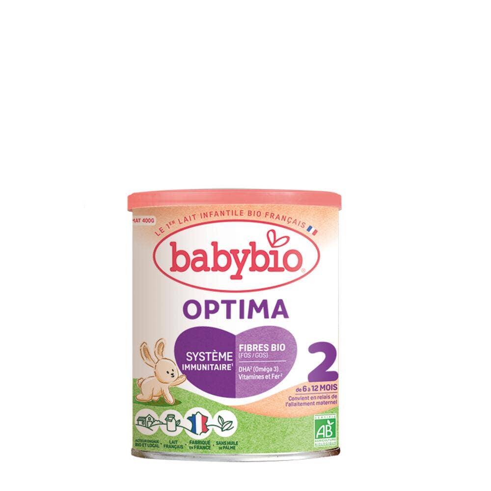 Babybio Leches Infantiles Optima 2 en polvo con fibras de 6 a 12 meses 400 g