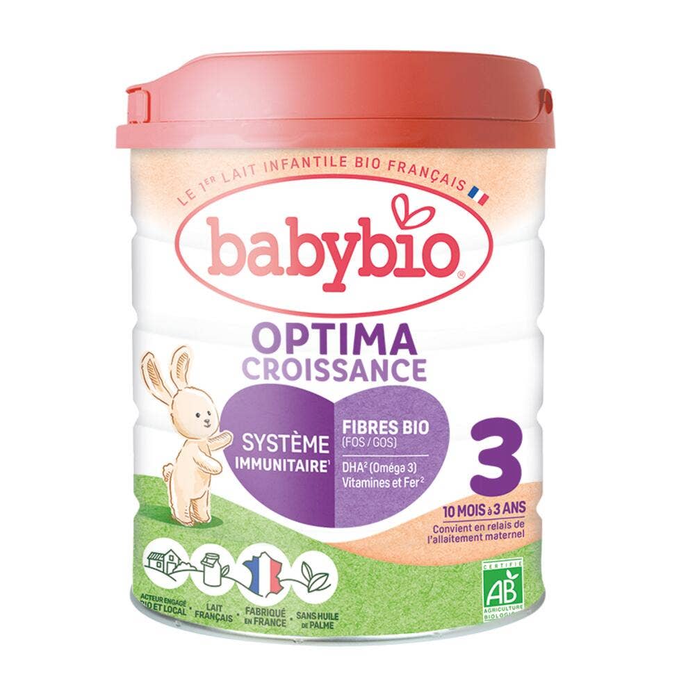 Babybio Leches Infantiles Optima 3 Crecimiento Leche en Polvo 10 Meses a 3 Años 800g
