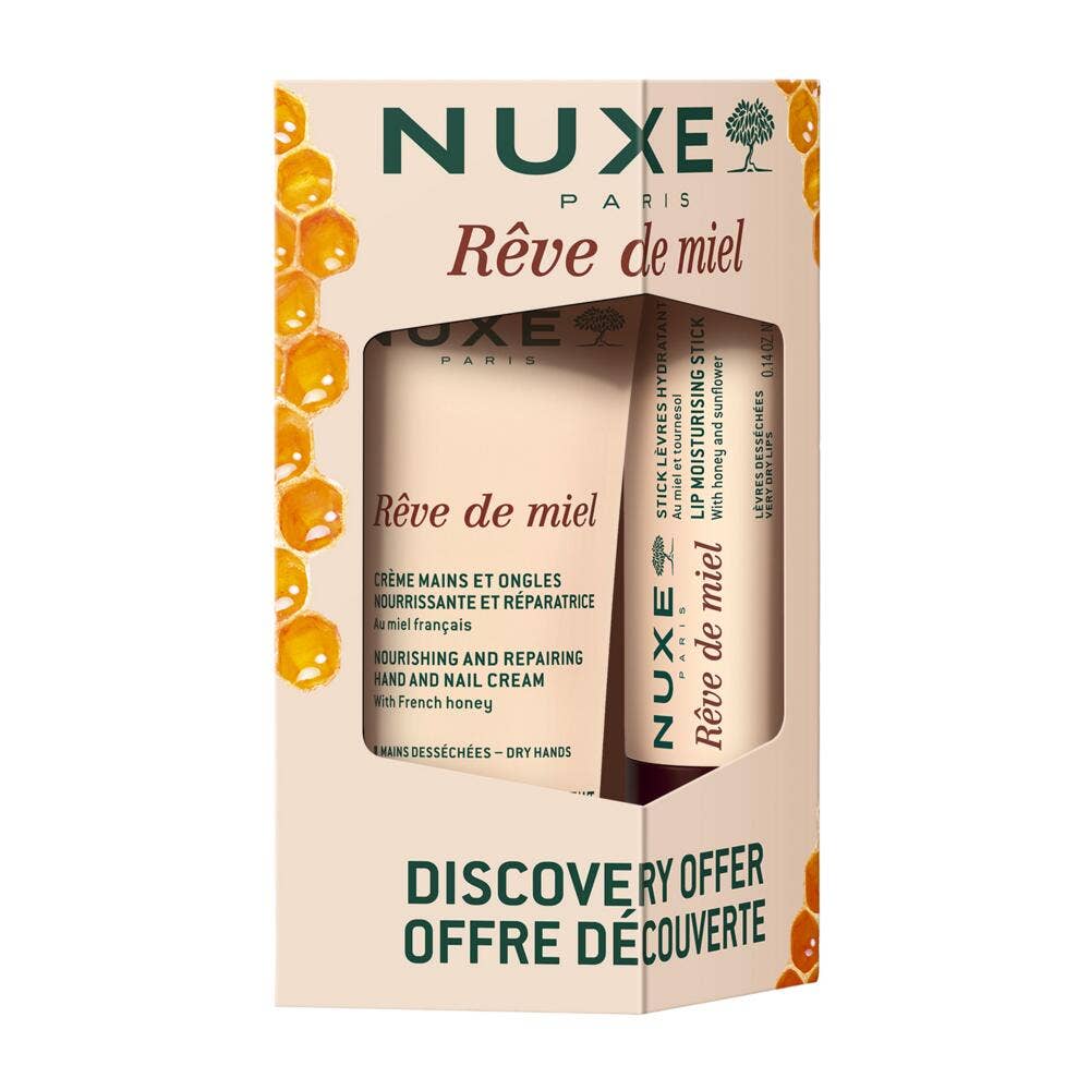 Nuxe Reve De Miel Crema Manos Y uñas + Stick Labial Hidratante 30ml